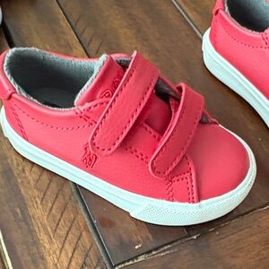 Polo by Ralph Lauren Kids Coral Red Velcro Sneakers